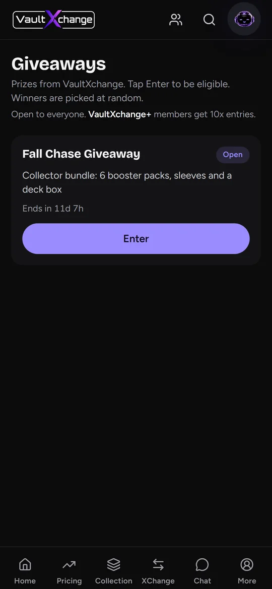 Collector Giveaways with an open giveaway